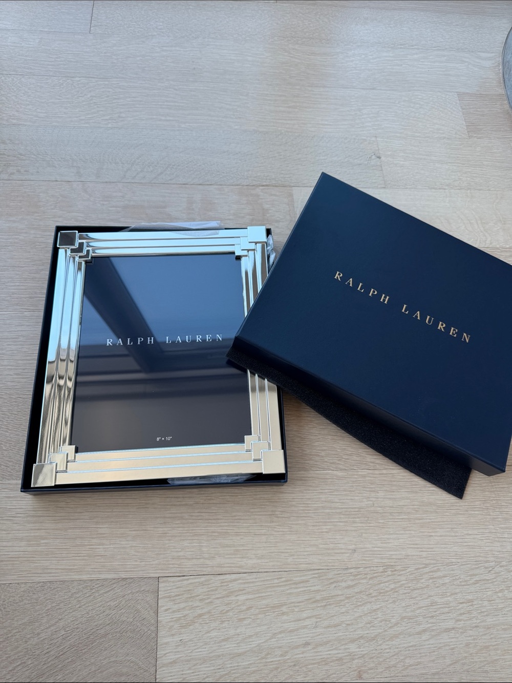 Ralph Lauren Silver Mirrored Geometric Photo Frame